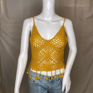 Yellow crochet top